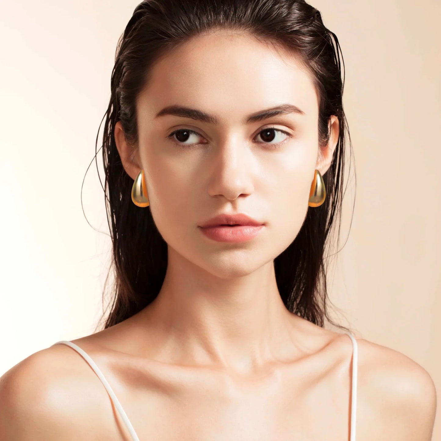 3 Pairs Gold Earrings Set, 14K Gold Plated Multipack Huggie Hoop Earrings for Women